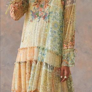 Johnny Was Nkechi Mesh Dress Floral w Embroidery XL/XXL